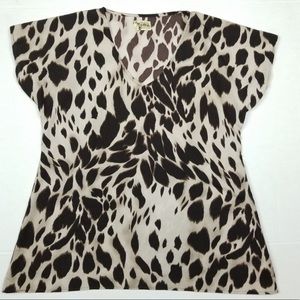 🛍️Show Me Your Mumu Neutral Animal Print Blouse Medium